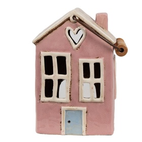 DOMEK CERAMICZNY NA TEALIGHT Z UCHWYTEM Home Pink Clayre & Eef