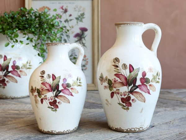 PROWANSALSKI CERAMICZNY WAZON Butelka Chic Antique Floral B