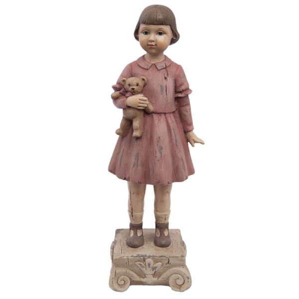 DEKORACJA FIGURKA Brocante Girl Pink 2 Clayre & Eef