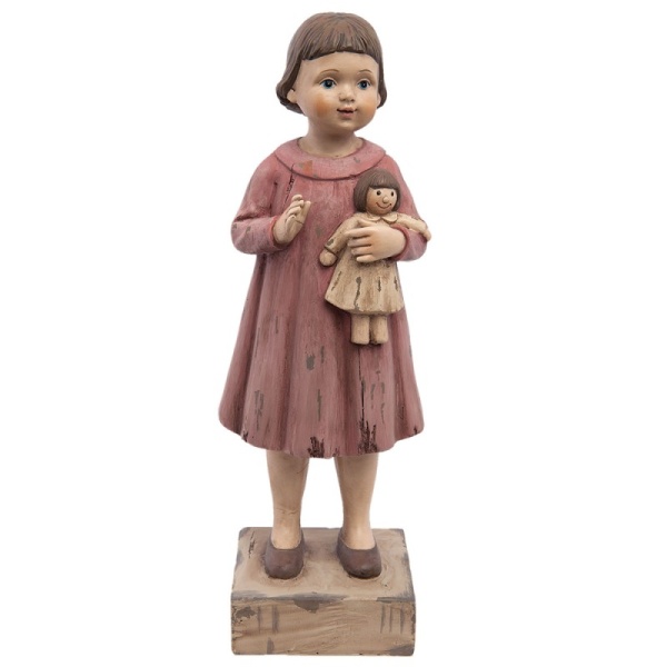 DEKORACJA FIGURKA Brocante Girl Pink 1 Clayre & Eef