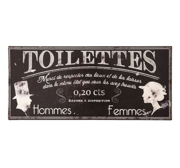 TABLICZKA DO TOALETY Toilettes Old Vintage Antic Line